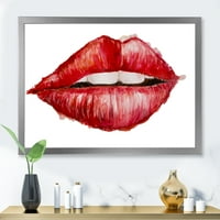 PROIZVODNJAČA 'VALENTINI DAN Crvena ženska usna' Moderna uramljena umjetnička štampa