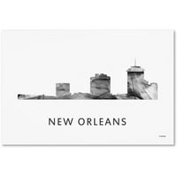 Zaštitni znak likovne umjetnosti' New Orleans Louisiana Skyline WB-BW ' platno Art Marlene Watson