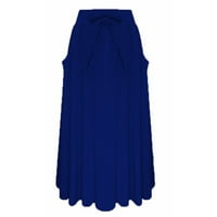 zhizaihu lepršava suknja ženska ljetna duga maxi suknja jednobojne suknje ljetne suknje plavi xl