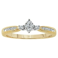 Karat T. W. dijamant Lovelight ženski zaručnički prsten od 10k žutog zlata za uspomenu