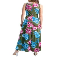 Comfort Odjeća ženska Maxi haljina sa cvjetnim rukavima