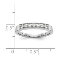 Čvrsti 14K bijeli zlatni dijamantski vjenčani prsten veličine 8