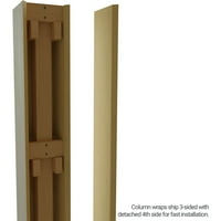 Ekena Millwork 6 W 12'H pijesak Blasted Endurathane Fau Wood non-Konusni kvadrat kolona Wrap sa standardnim