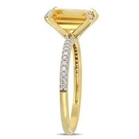 Miabella Women's 1- Carat T.G.W. Citrine Carat T.W. Diamond 10kt žuto zlatni osmanovski prsten
