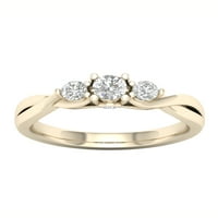 Imperial 1 2CT TDW dijamant 14k zaručnički prsten od žutog zlata od tri kamena