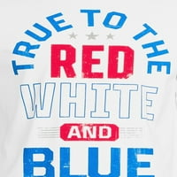 Četvrti julići muški i veliki muški istinski do crvene bijele i plave grafičke majice