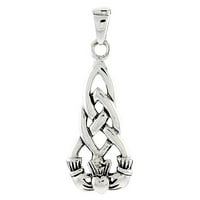 Sterling Silver Celtic Knot Claddagh Charm