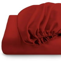 Opremljeni list + set jastučnice, mikrofiber, otporan na bora, dvostruka XL, crvena