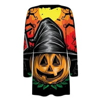 Ženska Moda Casual Halloween Print Dugi rukav Midi kardigan džepna jakna