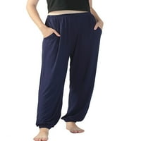 Glonme Ženska odjeća za spavanje jednobojna Plus Veličina pantalone džepne pantalone Dance rastezljive