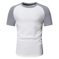 Smiješne majice za muškarce Casual sportske boje blok Raglan rukavi okrugli vrat majica siva M