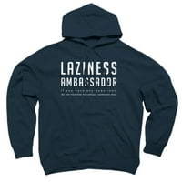Lijenost ambasadora mornarsko plava grafički pulover Hoodie-dizajn Humans XL