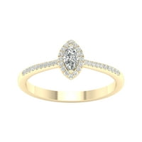 Imperial Ct TDW Marquise dijamantski Halo zaručnički prsten od 10k žutog zlata