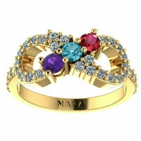 Nana Infinity odrasle majke prsten 1to kamenje ženski majke dan poklon-10k žute veličine kamena 1