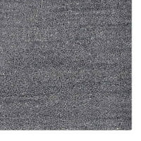 Rugsotic tepisi ručni čvor za razboj, čvrsta vunena prostirka, siva, 8'x10'