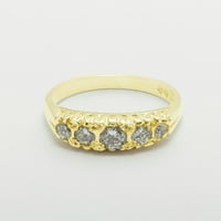Britanci napravili 18k žuti zlatni kubični cirkonijski ženski prsten opcije - Veličine opcije - veličina