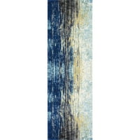 Nuloom Waterfall Vintage apstract Runner prostirka, 2 '6 14', plava